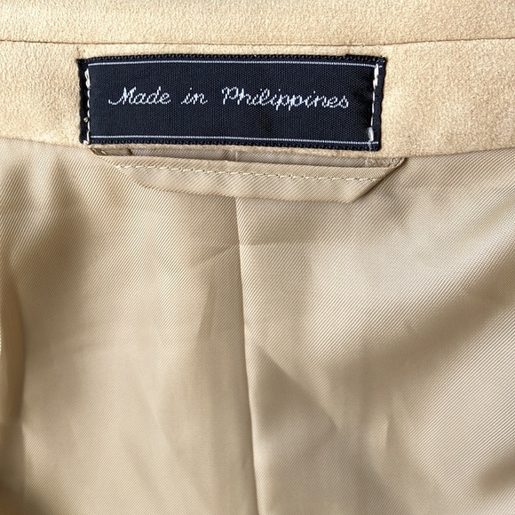 Vintage 80s 90s Feather Suede Neutral Tan Jacket - Picture 6 of 8